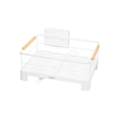 Imagem de Escorredor de Louça Tramontina Plurale em Aço Inox Branco Alças Bambu