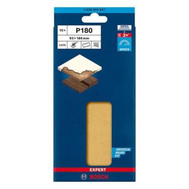 Imagem de Folhas de lixa EXPERT C470  93 x 186 mm, G180, 10 peças - BOSCH