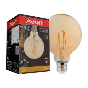 Imagem de Lâmpada Led Retrô Globo G95 Dimerizável E27 4W 320 Lumens Âmbar 2200K 