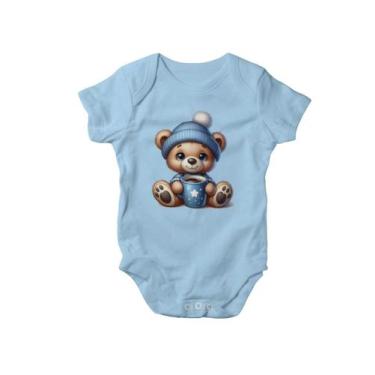 Imagem de Body Criança Com Designer Urso Pelúcia Com Touca Coffe - Lobo Sete, Az