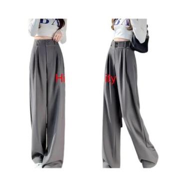 Imagem de Calça Feminina Cintura Alta com Perna Larga - Estilo Gótico Coreano, B