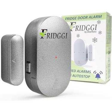 Imagem de FRIDGGI - Alarme Ajar de porta de geladeira, alerta baixo de atraso de 60 segundos, campainha ou sirene alta de 3 minutos, alarme de abertura da porta do freezer, lembretes de 4 minutos - tamanho