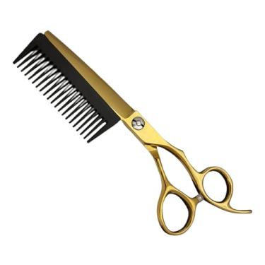 Imagem de Tesoura De Corte De Cabelo,Tesouras de Salão - Ferramenta 2 Em 1 Com Pente Removivel Para Afinamento Para Banheiro Viagem Salão Doméstico Homens Mulheres Crianças Idosos