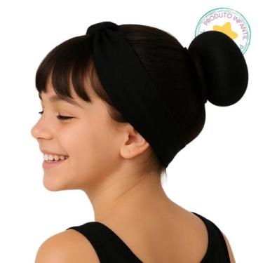 Imagem de Kit Redinha Rede e Faixa para Cabelo Ballet Infantil - Magic Sky, Pret