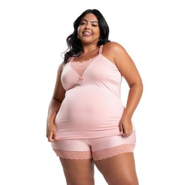 Imagem de Pijama Feminino Baby Doll Short Doll IMI Lingerie Em Microfibra E Rend