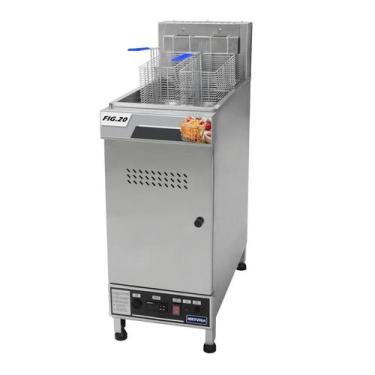 Imagem de Fritadeira a Gás Industrial Metvisa 20 Litros Em Inox 2 cestos Fig20, 