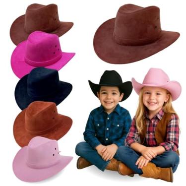 Imagem de Chapéu Country Infantil Criança Cowboy Festa Junina Rodeio Menino Menina Unissex Peão Boiadeira Camurça Premium MONOLO (Marrom Escuro)