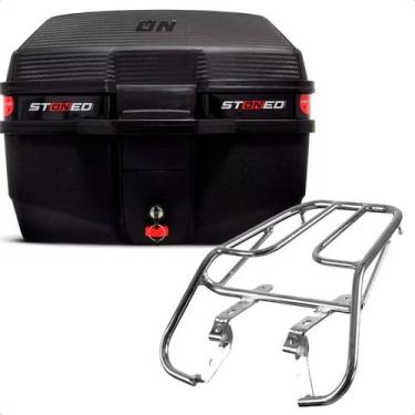 Imagem de Bau Moto Bauleto Stoned 35 Litros Bagageiro Titan 125 95/99 (Preto)