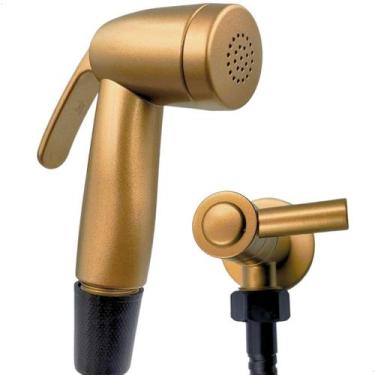 Imagem de Ducha Higiênica Preta e Dourada 1/4 de volta 1,20m Crie Construa