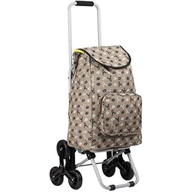 Imagem de Carrinhos de compras multifuncionais, carrinhos utilitários de armazenamento de cozinha, estrutura de aço, tecido Oxford de poliéster dobrável, alça antiderrapante, carga de mão de 25 kg