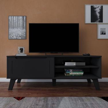 Imagem de Rack Para Tv Até 47 Polegadas 1 Porta 2 Nicho Lotus Verona Artely Preto