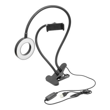Imagem de Hing Light Led Suporte Celular Tripe Mesa Iluminador Luz Iluminacao Anel Fotografia Video 2 Em 1