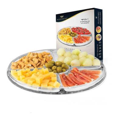 Imagem de Petisqueira De Vidro Resistente Monaco 2 Em 1 - Ruvolo