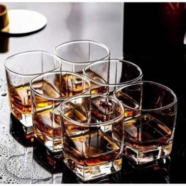 Imagem de Kit 12 Copos De Whisky Vidro Resistente 330ml Redondo Drinkconjunto 6 Copos 300ml Em Vidro Para Whisky Doses Destilados Comemoracoes Eventos