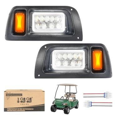 Imagem de 10L0L Faróis de 12 V compatíveis com Club Car DS (1993-up) Conjunto de kit de farol estilo de fábrica do lado do passageiro e do motorista peças de substituição 101988002, 101988001