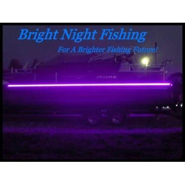 Imagem de Bright Night Fita De Led Uv 20 Pés, Luz Pesca Preta, Fluorescente, Ultravioleta, Baixo Para Barco, 12 V Dc, Envio Prioritário, Pontão, Caiaque, John, Linha Fluorescente Brilhante