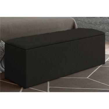 Imagem de Cal��adeira Com Baú Paris 90 Cm Suede Marrom D'rossi