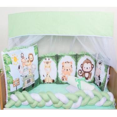 Imagem de Kit Berço Menino Trança Sublimado Com Trocador Sublimado - Bento Baby,