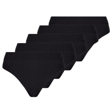 Imagem de Kit 5 Calcinha Lupo Básica Adulto Clássica Poliamida 40300, Preto, GG