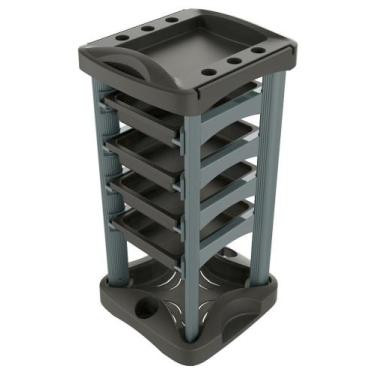 Imagem de Carrinho Auxiliar Multiuso Luxo com 4 Gavetas Preto com Prata - Santa 