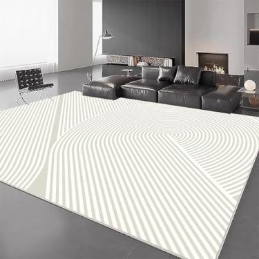 Imagem de Tapetes grandes, modernos e simples para decoração de sala de estar, tapetes abstratos para casa, tapetes para quarto, laváveis, varanda e passarela (200x200 cm, 78x78 pol./Pêlo de laço - 10)