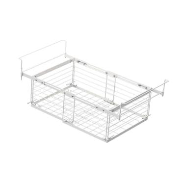 Imagem de WeiLaiKeQi Cesta de freezer suspensa, recipiente de armazenamento, expansível, aço carbono, cesta de refrigerador, Branco