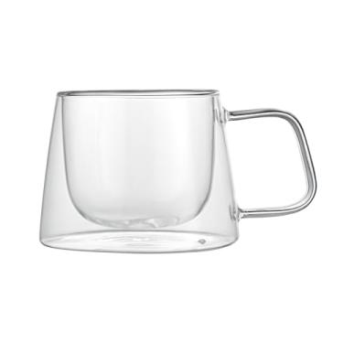 Imagem de Restaurantware - Forma Professional 200 ml Canecas de café de parede dupla, 2 canecas de café isoladas com alça - Laváveis, reutilizáveis, copos de bebidas de vidro transparente, congeláveis, para