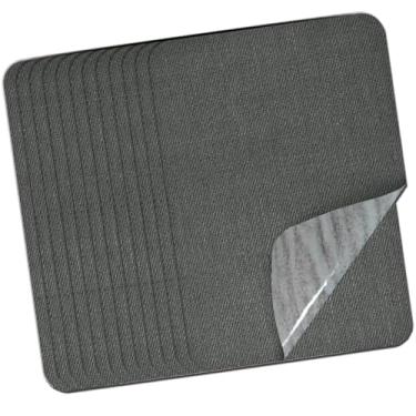 Imagem de AXEN 12 peças de retalhos de tecido jeans para roupas e remendos de reparo de costura DIY retângulo, cinza escuro