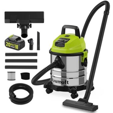Imagem de YOWMOFT Aspirador de pó sem fio de 4 galões, aspirador de pó molhado e seco com sucção forte de 16 Kpa, aspirador portátil para loja, aspirador de pó alimentado por bateria para carro, casa e garagem