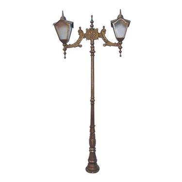 Imagem de Poste Colonial Romano Jardim de Alumínio 02 Luminária 2,25m