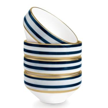 Imagem de fanquare Conjunto de tigelas de sobremesa de 340 g para 4 tigelas pequenas de 12 cm para lava-louças, para acompanhamentos, lanches, cozinha, restaurante, sorvete