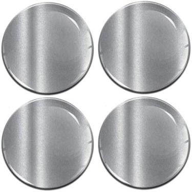 Imagem de 4 x 68 mm Adesivos de prata com aros de centro de roda de carro 3D para bonés e veículo Emblema de ajuste automático A 9768
