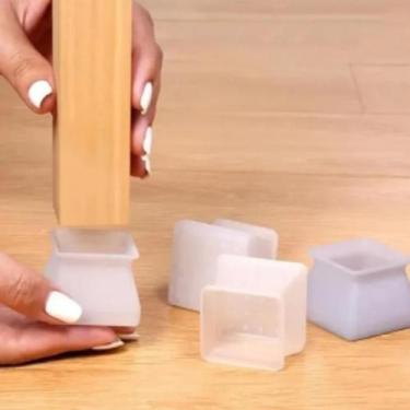 Imagem de Kit 8 Capa Proteção De Silicone Para Pé De Cadeira Mesa - Geoprotector