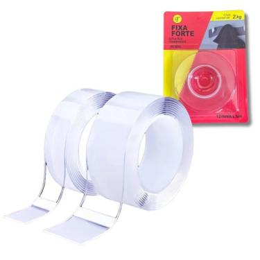 Imagem de Fita Adesiva Dupla Face Transparente Fixa Forte 12mm x 1.5m - Hxt