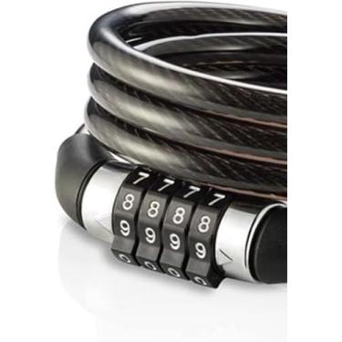 Imagem de Trava Segurança com Cadeado antifurto com Senha Para Bicicletas, Portões, Scooters Motos Comprimento 100cm Espessura 8mm, aço reforçado.
