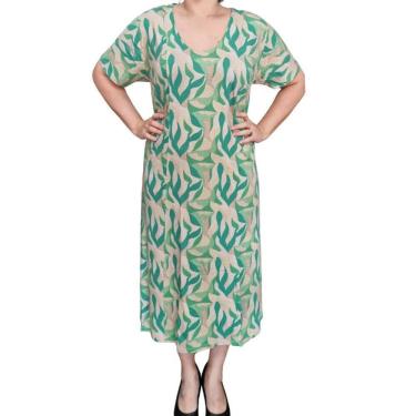 Imagem de Vestido Rodher Estampado Folhas Plus Size