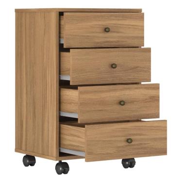 Imagem de Mesa de Cabeceira com rodízios 4 gavetas Presence Demóbile