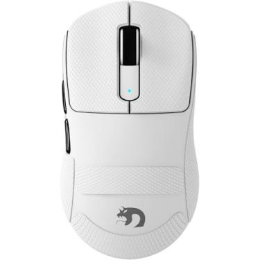 Imagem de Mouse para jogos sem fio MAMBASNAKE × Attack Shark M4, 39 g ultra leve BT/2,4 Ghz/mouse de computador com fio, sensor óptico PAW3395PRO 40K DPI, Griptape, mouse programável para PC/Win/Mac (branco)