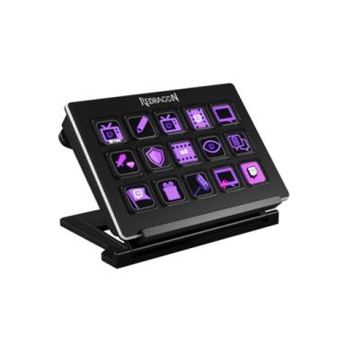 Imagem de Teclado de Atalhos Redragon Stream Station Preto 15 Teclas LCD USB Tipo-C SS-550
