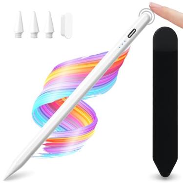 Imagem de AMZCASE Caneta Stylus para iPad A16 de 10ª/11ª geração, 2 lápis de rejeição com sensibilidade de inclinação de carga rápida para iPad 6/7/8/9/10/11th 2018-2025, Pro 27.9 cm/32.8 cm/ 13 polegadas, Air
