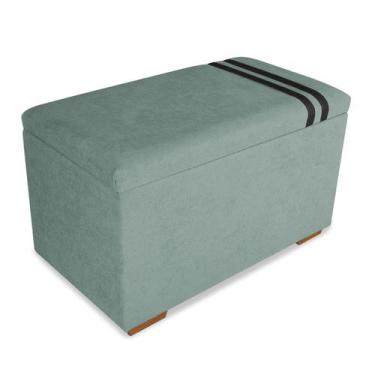 Imagem de Recamier Puff Baú Decorativo Funcional Organizador no Boucle com Cinto