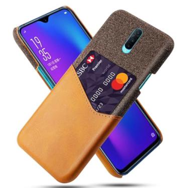 Imagem de Capa para OPPO R17 Pro,Anti-deslizamento,Proteção contra quedas de 360°,Resistência à impressão digital,Tela e caso de couro PU com 1 slot de cartão atrás-Brown