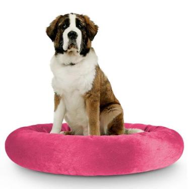 Imagem de Cama Pet Redonda De Pelúcia Para Cachorros e Gatos GG - ALEPLUSH, Rosa