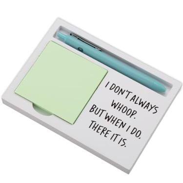 Imagem de I Don't Always Whoop But When I Do Sticky Note Holder para mesa, presente engraçado de escritório para enfermeiras, professores, terapeutas, colegas de trabalho, organizador de bloco de notas