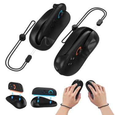 Imagem de EJGAME Ergonomic FPS Gaming Mouse Grip Compatible with Nintendo Switch 2(2025) JoyCons, Mini Portable Mice for Drag x Drive Game Accessories,2 Pack (Black)