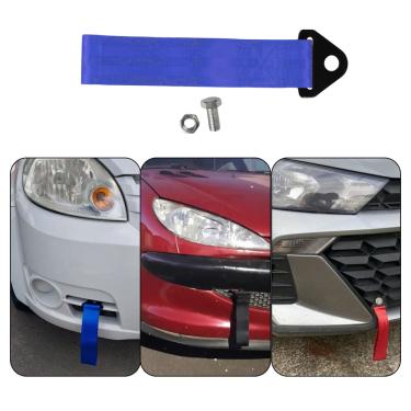 Imagem de Tow Strap Cinta Reboque Azul Para-Choque Universal Estilo BR