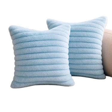 Imagem de Kit 4 Capas De Almofadas Luxo Soft Wave Decoração Para Sofá Sala 45x45(Azul Bebê)