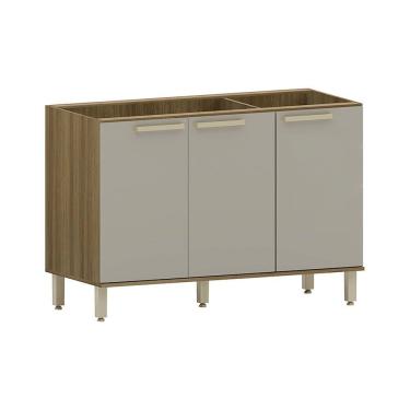 Imagem de Balcão de Pia 120cm 3 Portas sem Tampo Isis Luciane Móveis