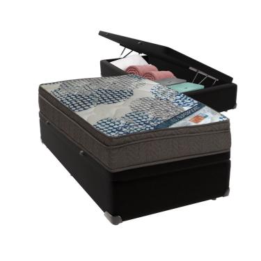 Imagem de Ortobom Solteiro Molas Ensacadas D26 Base Box Baú Bege Preto