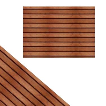 Imagem de Papel De Parede Adesivado 45cm X 5 Metros Pvc Madeira Ripada